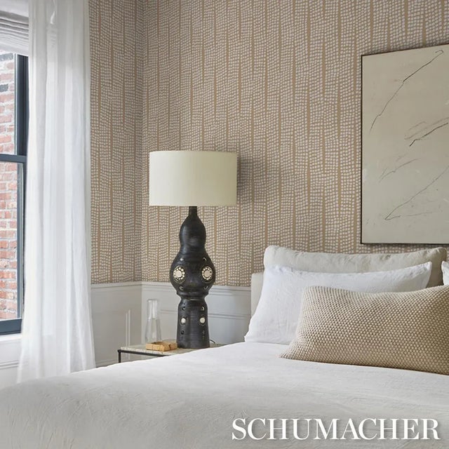 Schumacher Noland Wallpaper In Flax For Sale In New York - Image 6 of 6