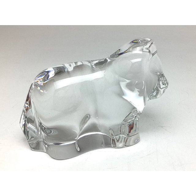 1980s Crystal Glass Lion Statue Sculpture Signed Neil Cohen For Sale - Image 5 of 6