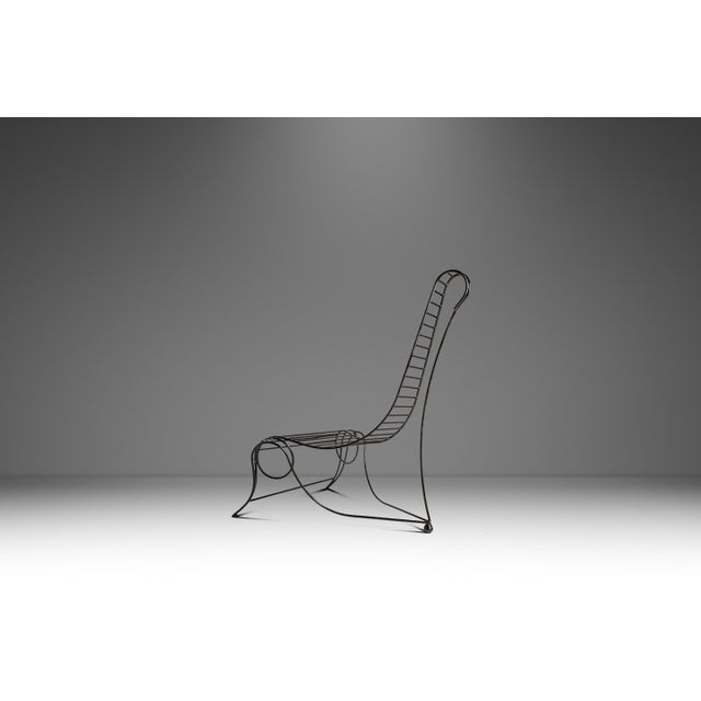 Oversized Modernist Wrought Iron Sculptural "Spine Chair" in the Manner of Andre Dubreuil, United States, C. 1980s For Sale In Orlando - Image 6 of 18