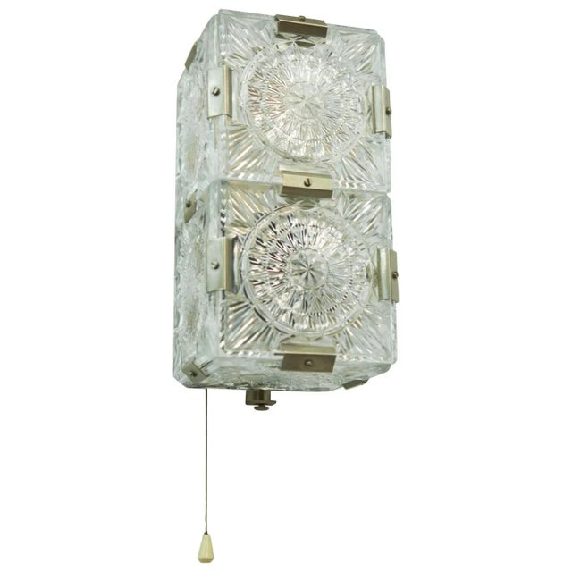 Silver Mid-Century Pressed Glass Sconce, 1960s For Sale - Image 8 of 8
