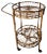Italian Bohemian Bamboo Rattan Round Serving Bar Cart by Franco Albini, 1960s For Sale