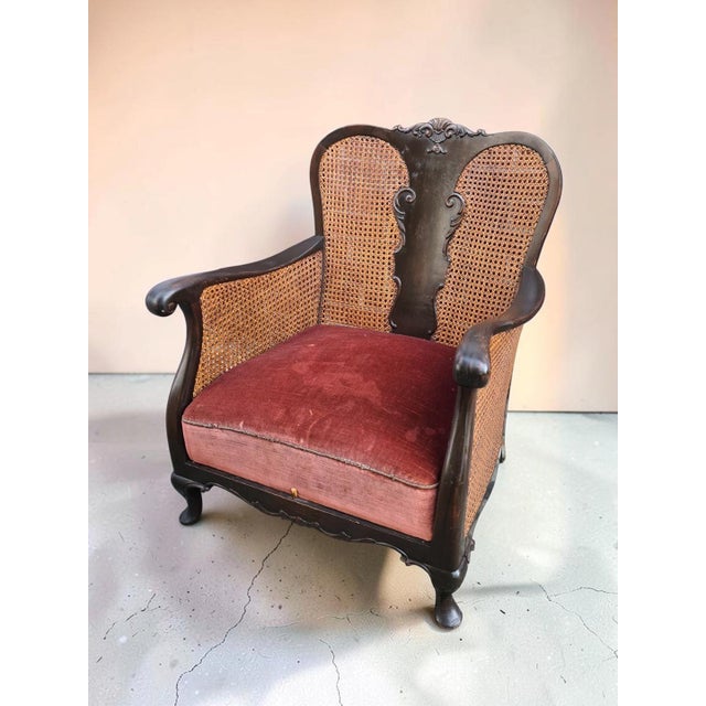 Rococo Late 19th Century Neo-Rococo Lounge Chair with Viennese Wickerwork For Sale - Image 3 of 11