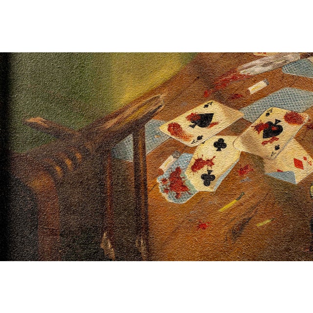 1940s "Aces of Spades" | Original Folk Oil Painting by Bob Rossie, Sr. For Sale - Image 4 of 12