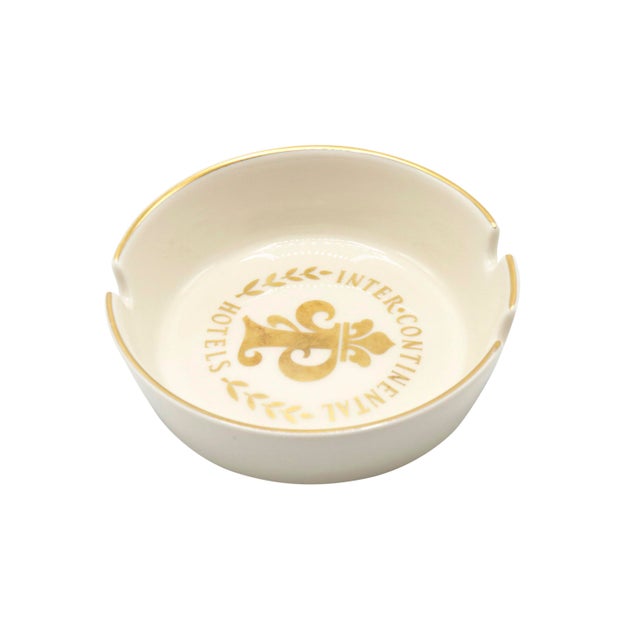 French Intercontinental Hotel Paris Ashtrays - a Pair For Sale - Image 3 of 4