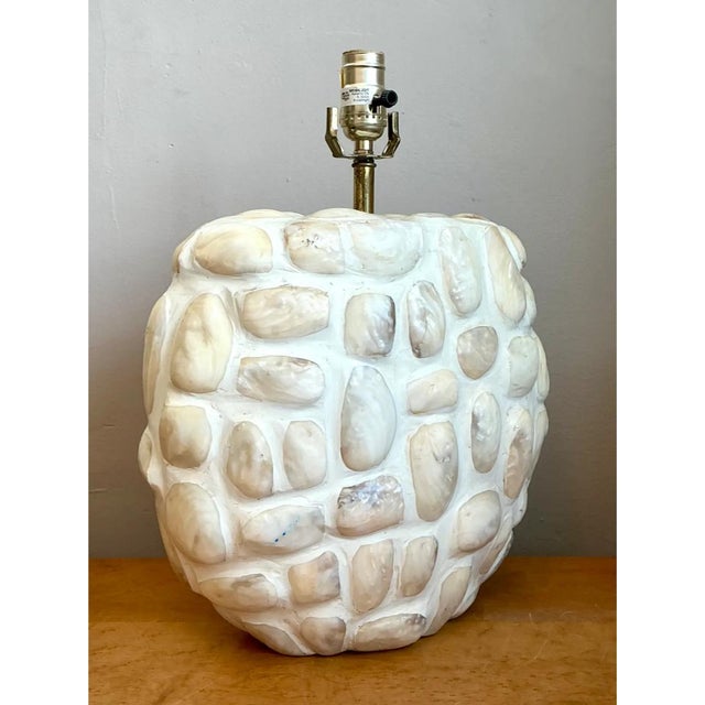 Vintage Textured Shell Table Lamp For Sale - Image 11 of 12