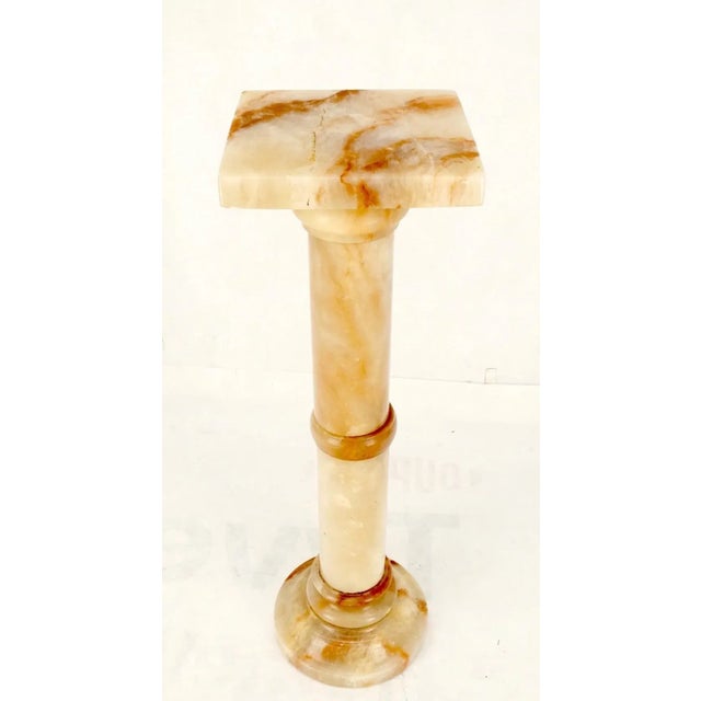 Gemstone Vintage Round Turned Onyx Pedestal Stand For Sale - Image 7 of 13