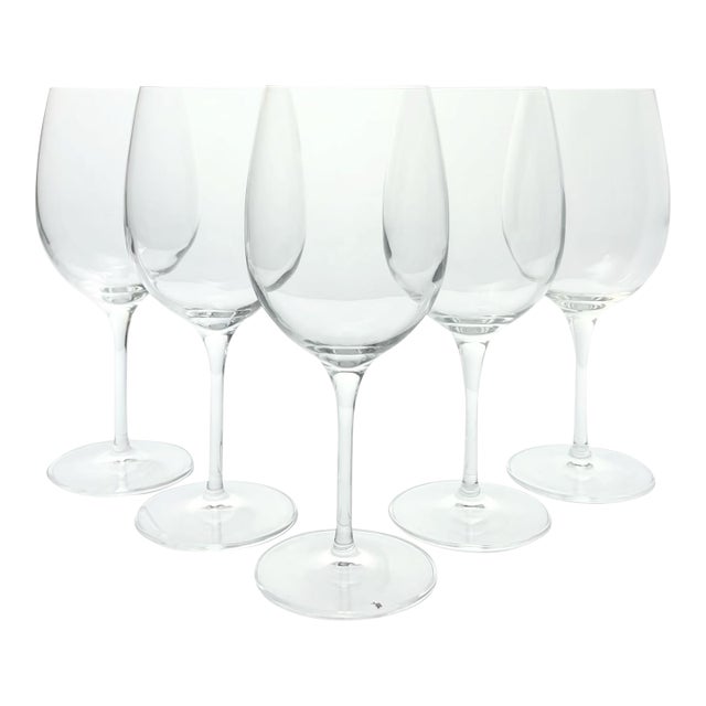 Luigi Bormioli Set of 5 Contemporary Clear Wine Glasses For Sale