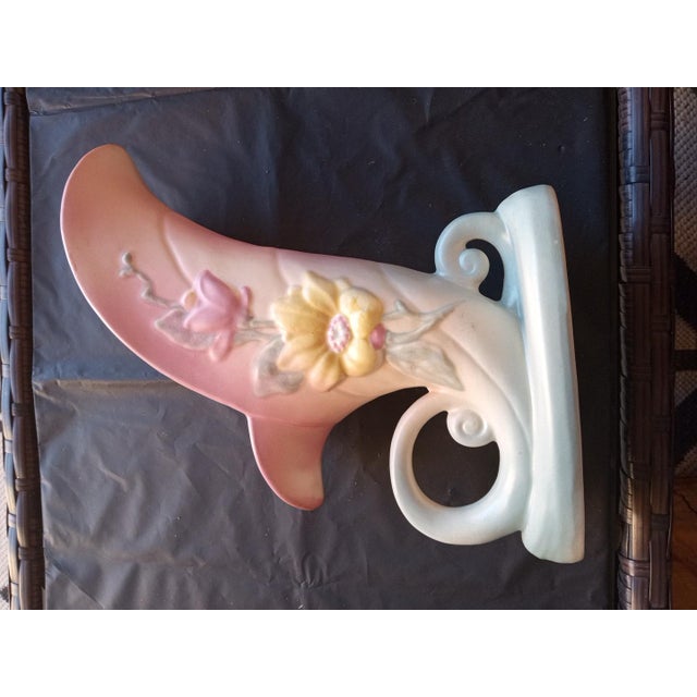 Exquisite Pair of Hull Usa Cornucopia Vases For Sale - Image 4 of 7