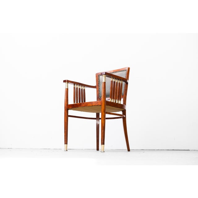 Art Nouveau Men's Desk and Armchair by J. W. Müller, 1905, Set of 2 For Sale - Image 3 of 18