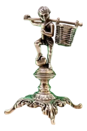 Silver Toothpick Holder with Applications and Four Feet