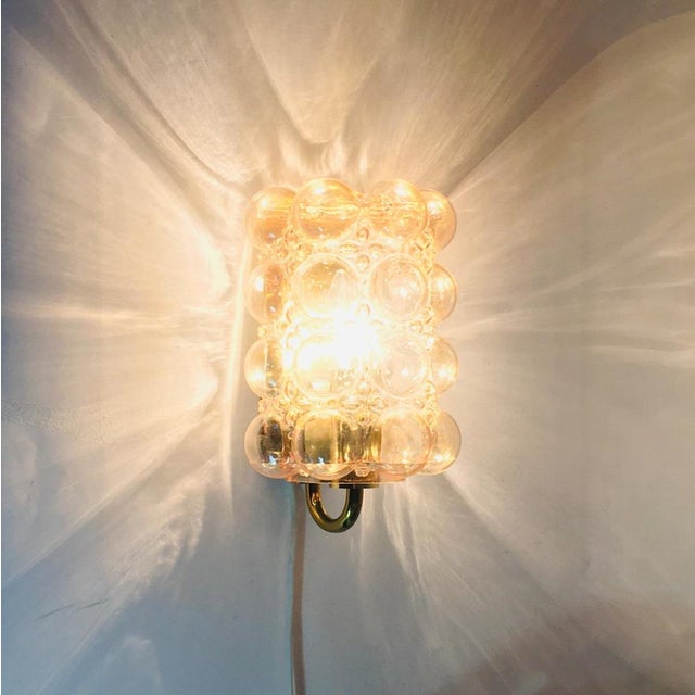 Mid-Century Amber Bubble Glass Wall Light by Helena Tynell for Limburg, Germany, 1960s For Sale - Image 6 of 11