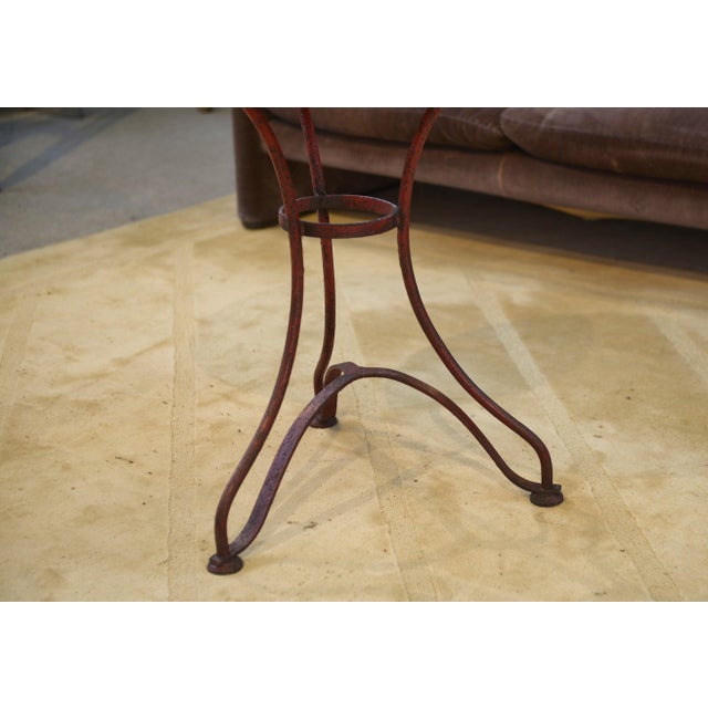 1950s Patinated Bistro Table with Oak Top, 1950s For Sale - Image 5 of 10