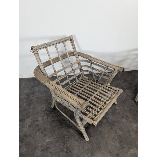 Rattan and Bamboo Lounge Chairs, 1950s, Set of 2 For Sale - Image 4 of 7