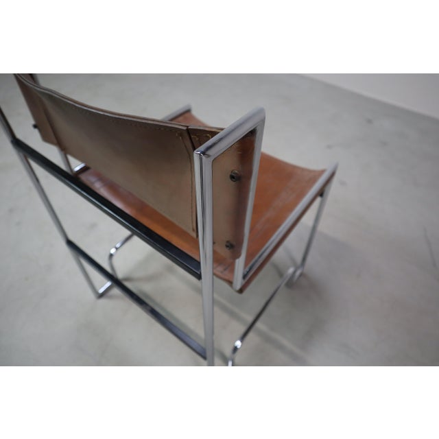 Animal Skin Modernist Chrome and Leather Dining Chairs, 1970s, Set of 6 For Sale - Image 7 of 18