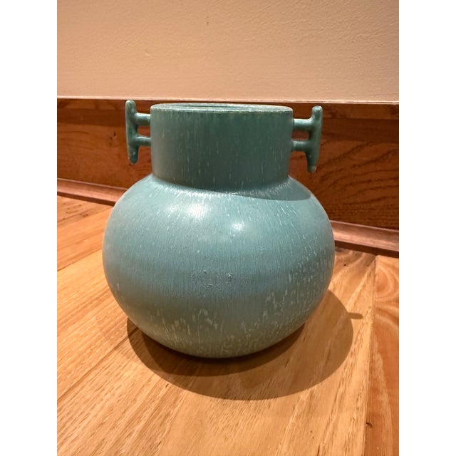 Ephraim Faience Pottery Jug W/ Two Handles Arts & Crafts For Sale - Image 4 of 7