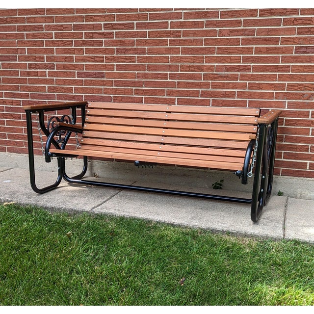 Vintage Cedar Wood Bench Swing Chairish