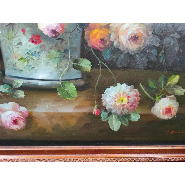 Terence Alexander, Flowers, 1950, Large Oil on Canvas, Framed For Sale - Image 7 of 11