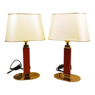 Vintage Metal Table Lamps, Set of 2 For Sale