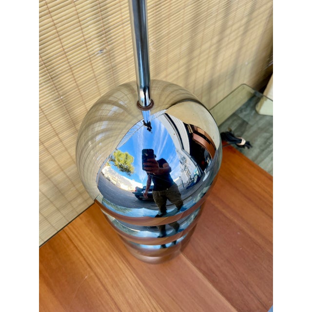 Mid Century Modern Chrome Stacked Ball Table Lamp in the Kovacs's Style. Circa 1970s For Sale - Image 9 of 15