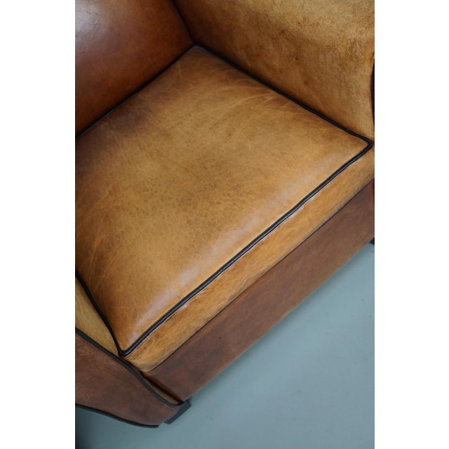 Vintage Dutch Cognac Leather Club Chairs, 1970s, Set of 2 For Sale - Image 15 of 18