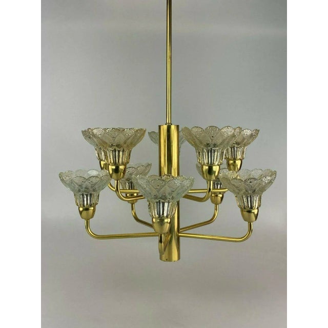 Space Age Glass Chandelier For Sale - Image 8 of 11