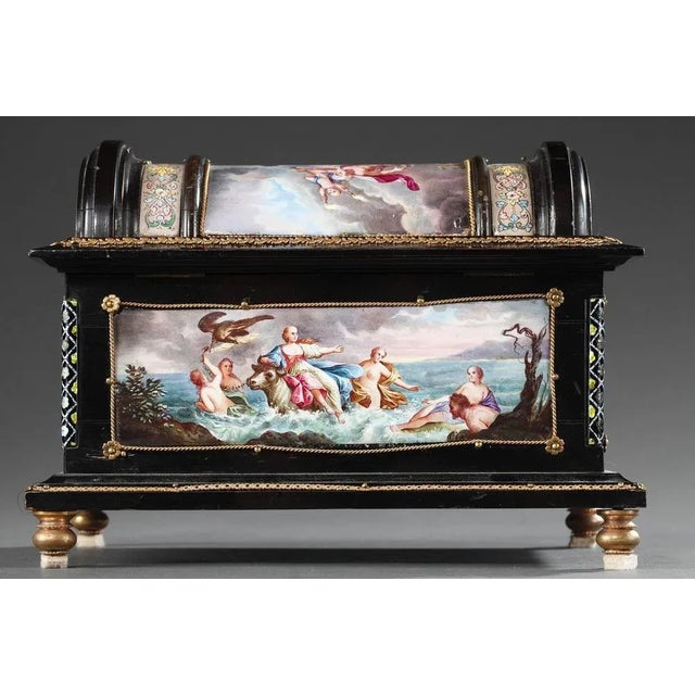 Enamel Chest with Mythological Scenes, 19th-Century For Sale - Image 5 of 11