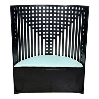 Willow 1 Black Wooden Chair by Mackintosh for Cassina, 1970s For Sale