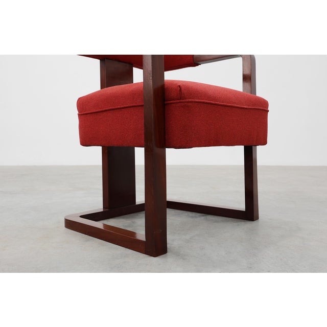 Modern Art Deco Red Chair, Belgium, 1920 For Sale - Image 3 of 13