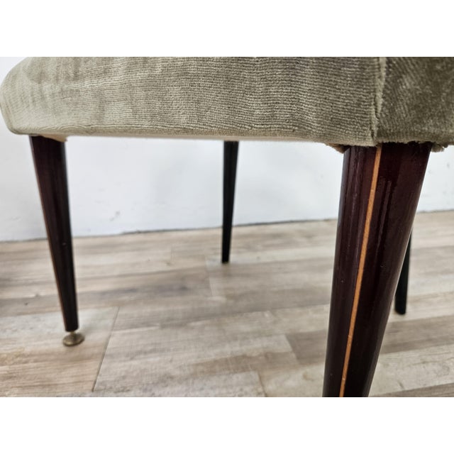 Fabric Armchairs with Wooden Legs and Adjustable Brass Feet, 1960, Set of 2 For Sale - Image 12 of 14
