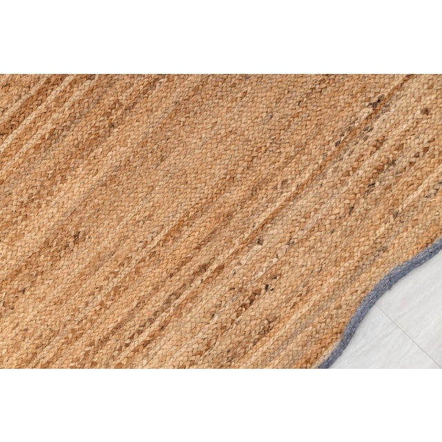 5x7Ft. Grey Wave Scallop Jute Rug For Sale - Image 4 of 12