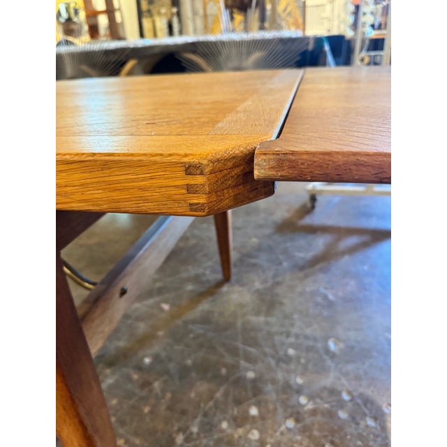 Wood Danish Mid Century Oak Dining Table For Sale - Image 7 of 12