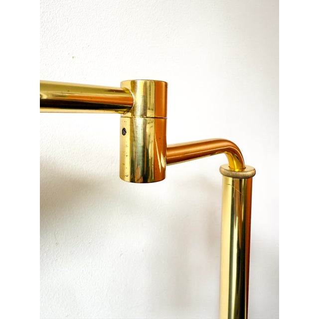 Mid-Century Modern Brass Floor Lamp with Adjustable Height and Swing Arm from Dijkstra Lampen, 1970s For Sale - Image 15 of 18