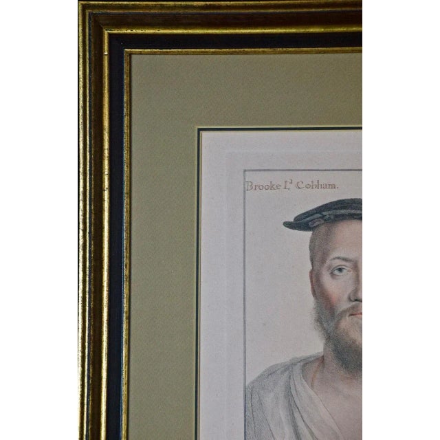 Late 18th Century 18th C. Bartolozzi Portrait of Brooke Cobham From a 16th Century Holbein Drawing, 1796 For Sale - Image 5 of 8