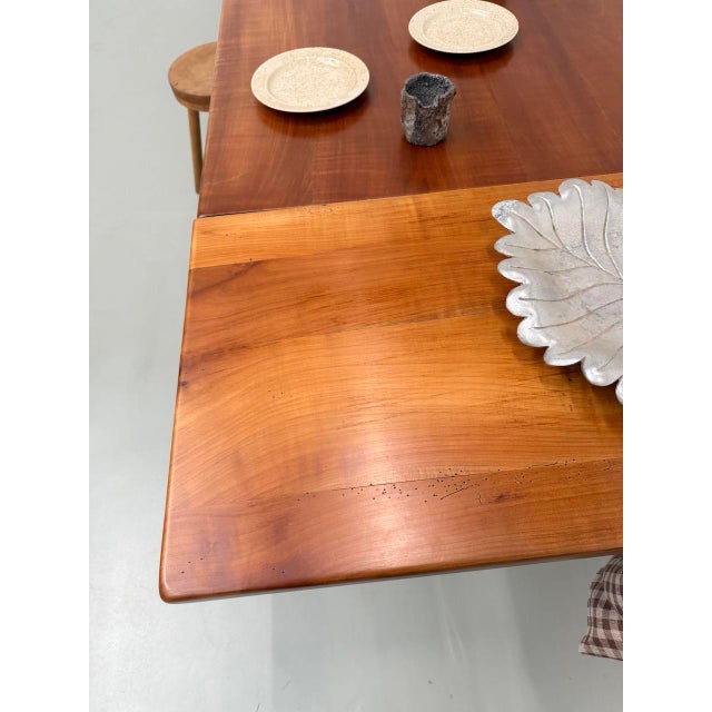 Cherry Farm Table with Extensions, 1960s For Sale - Image 12 of 18