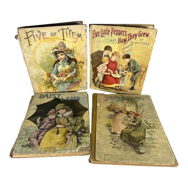 Antique Children's Book Collection: 1880s-1890s Lithographs & Etchings For Sale