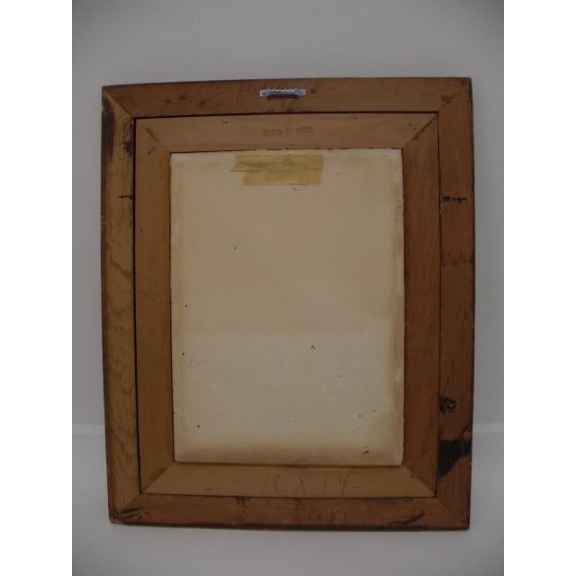 Vintage Needlepoint Portrait of Lady in Floral Hat With Bouquet For Sale In Los Angeles - Image 6 of 6