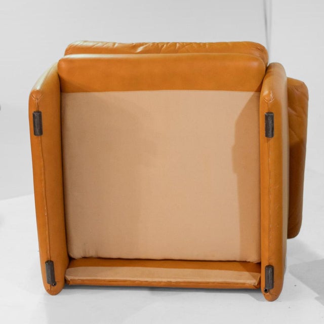 Animal Skin Vintage Coronado Brown Leather Chairs by Tobia Scarpa for C&B Italia, 1972, Set of 2 For Sale - Image 7 of 18