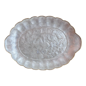 Scalloped Capiz Shell Tray With Gold Trim