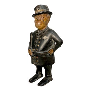 Antique 1900 Cast Iron Still Coin Bank Mulligan the Policeman Cop a.c Williams For Sale