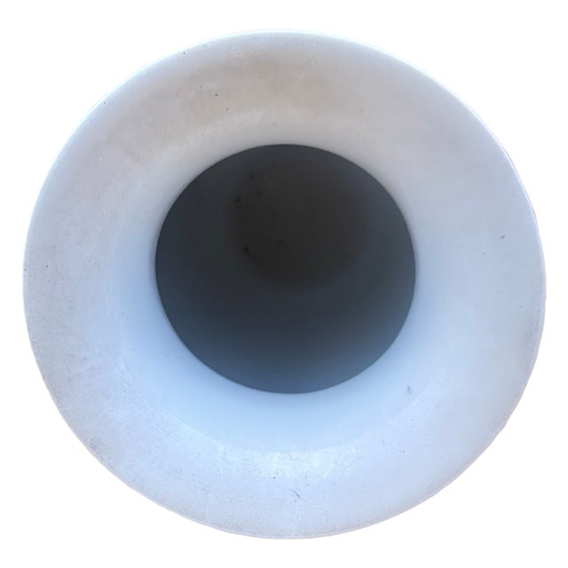 Vintage Chinese Porcelain Vase With Hand-Painted Peonies & Calligraphy, 20th Century For Sale