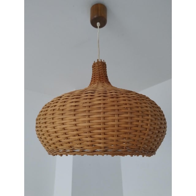 Mid-Century Modern Wicker Pendant, 1970s For Sale - Image 17 of 17