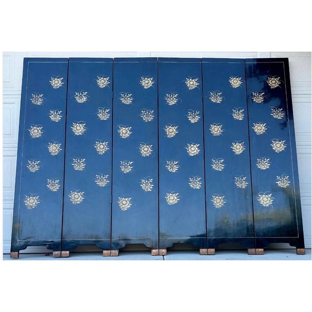 Rare Large 6 Panel Chinese Wild Horses Abalone & Hardstone Inlaid Folding Screen Rare For Sale - Image 18 of 18