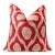 Red Geometric Silk Velvet Pillow 20x20 | Handmade Designer Accent Cushion For Sale