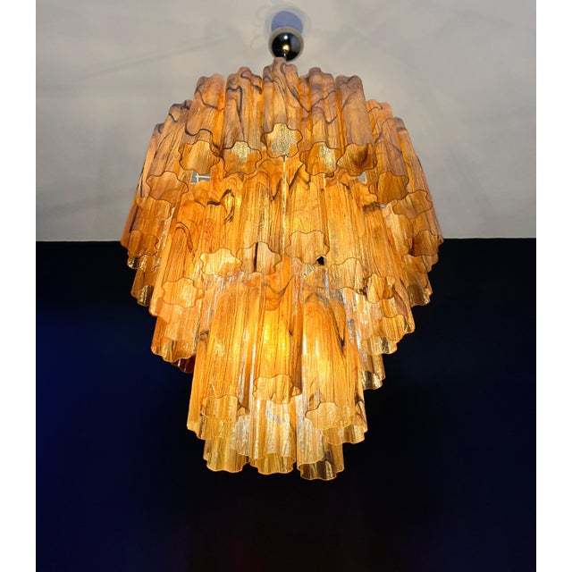 Large Vintage Three-Tier Murano Glass Tube Chandelier, 1990s For Sale - Image 14 of 18