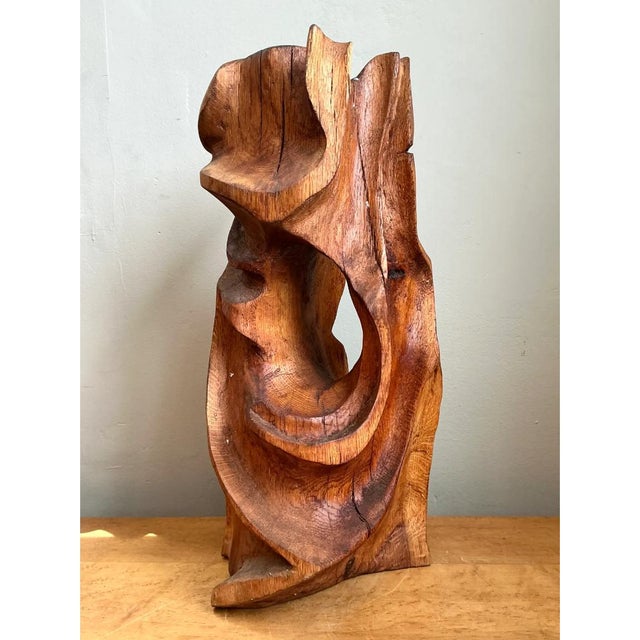 Vintage Abstract Carved Wood Sculpture For Sale - Image 11 of 12