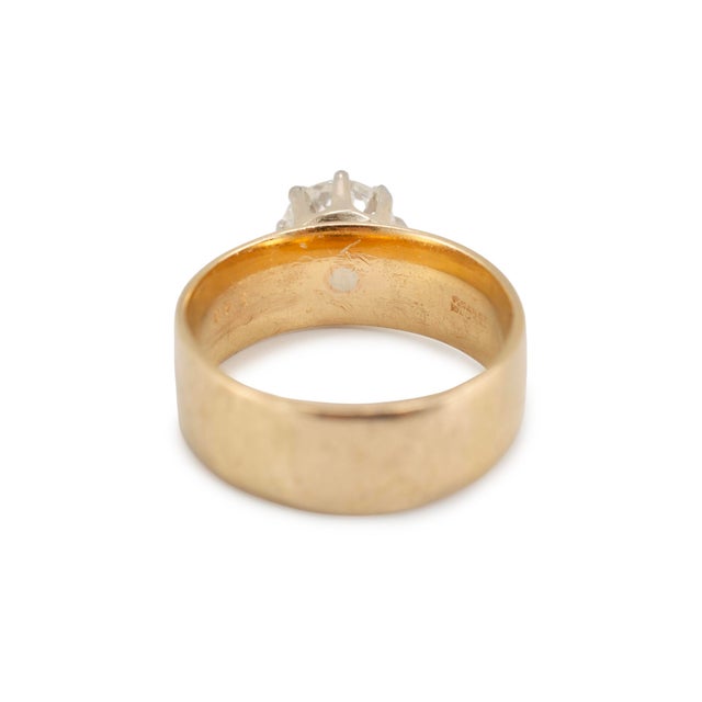 Gold Vintage Traub Orange Blossom 18k Yellow Gold Gia 1.40ct Circular Engagement Ring, Size 7.5 For Sale - Image 8 of 10