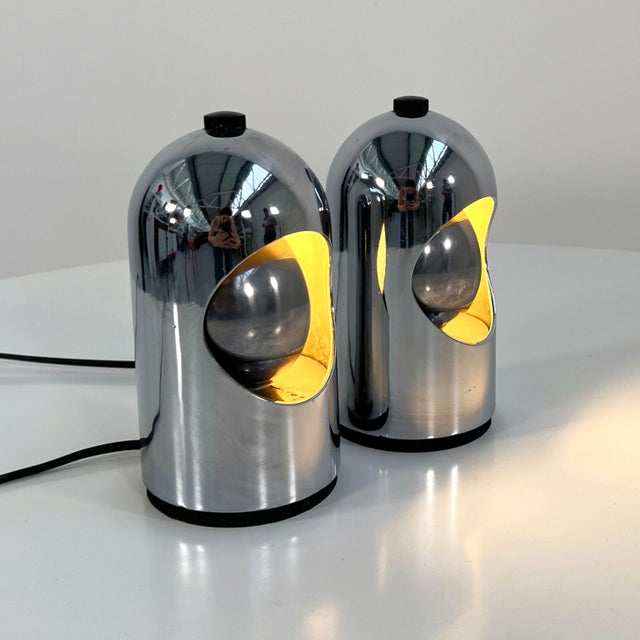 Chromed Table Lamps from ABM, 1960s, Set of 2 For Sale - Image 3 of 8