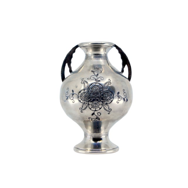 Silver Vase with Engraved Floral Motifs For Sale - Image 12 of 12
