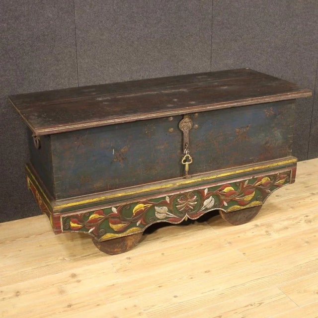 Indian Painted Wood Chest, 1960s For Sale - Image 13 of 13