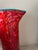 1960s Vintage Hand-Blown Red Spatter Glass Pitcher Turquoise Rim c.1960s-1980s For Sale - Image 5 of 10